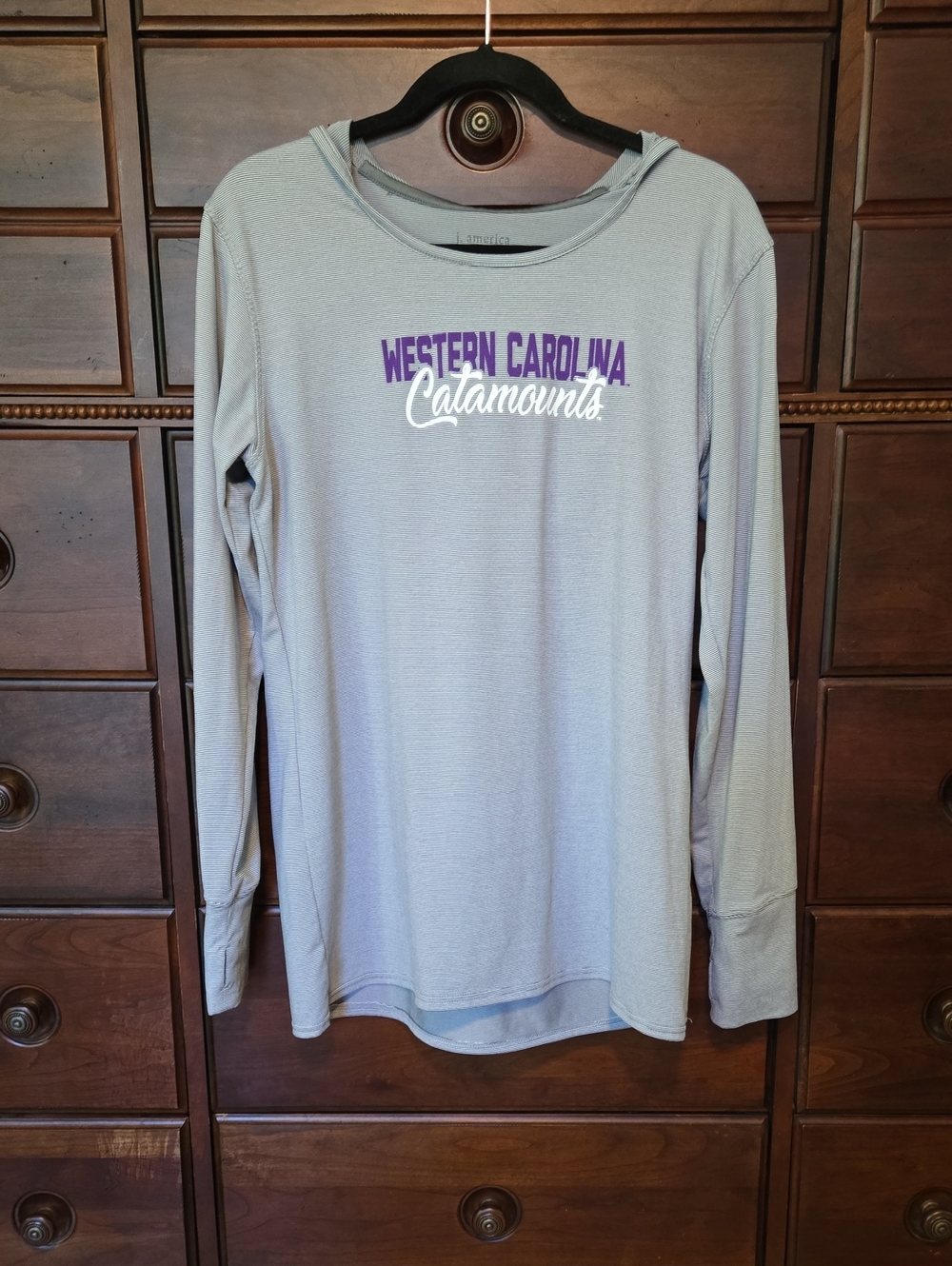 Western Carolina Catamounts Women's Long-Sleeve Hoodie. Light Gray. Like new!